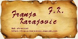 Franjo Karajović vizit kartica
